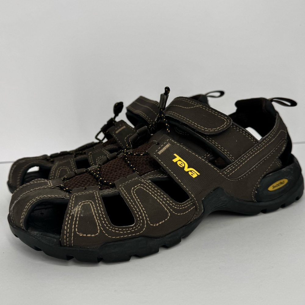 Teva Brown Forebay Fisherman Sport Hiking Sandals Shoes Shocpad Men's 10
